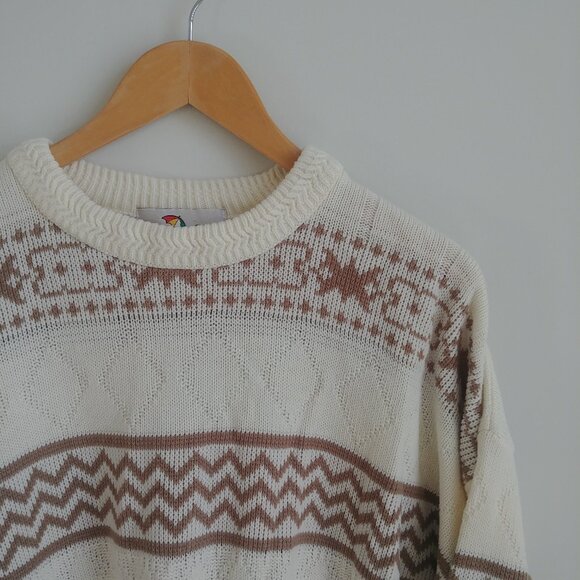 Arnold palmer Other - Vintage made in Canada Arnold Palmer cream brown sweater approx XL Men